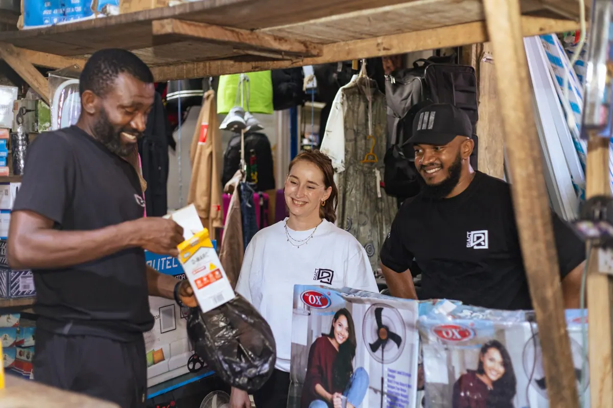Traders at work in a Lagos market, captured on a RIACT market walk